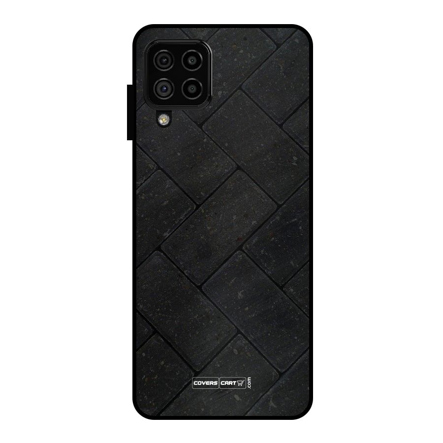 Bricks Pattern Metal Back Case for Galaxy A22 4G