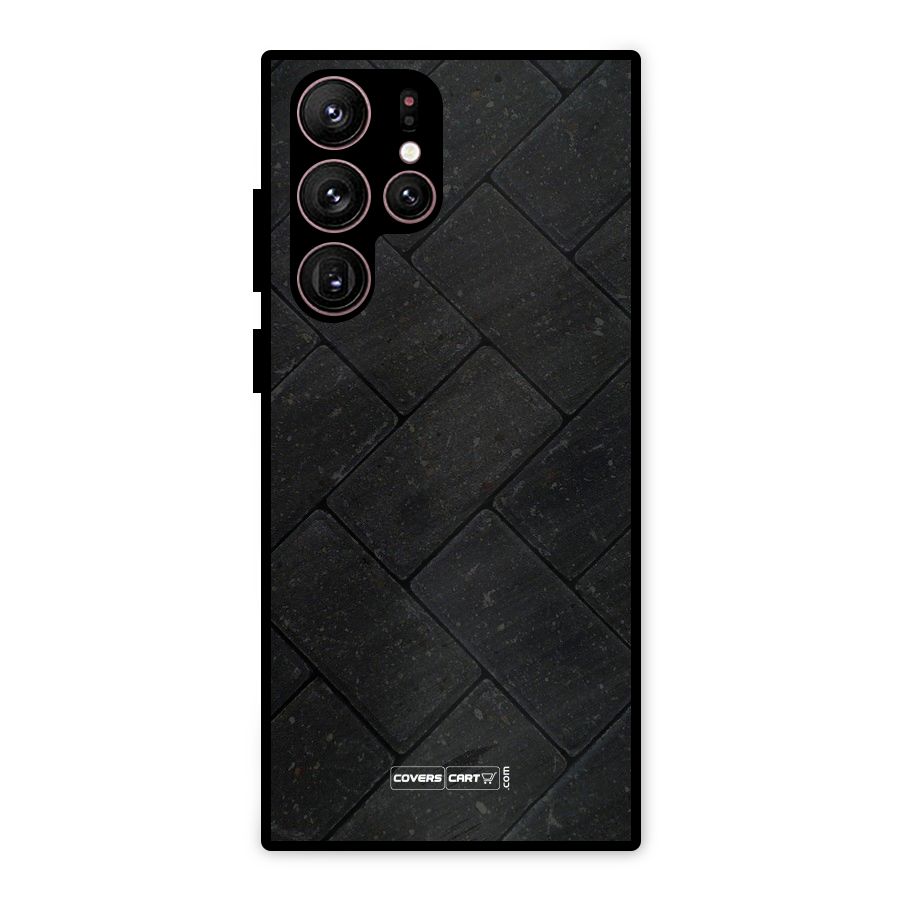 Bricks Pattern Metal Back Case for Galaxy S22 Ultra 5G