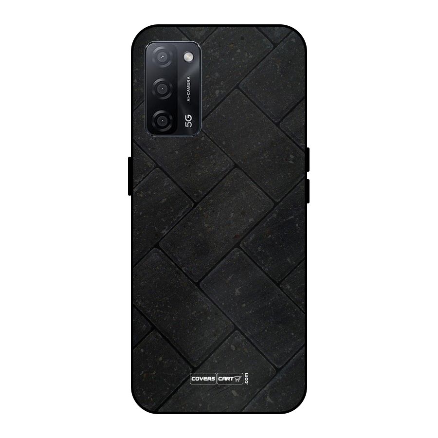 Bricks Pattern Metal Back Case for Oppo A53s 5G