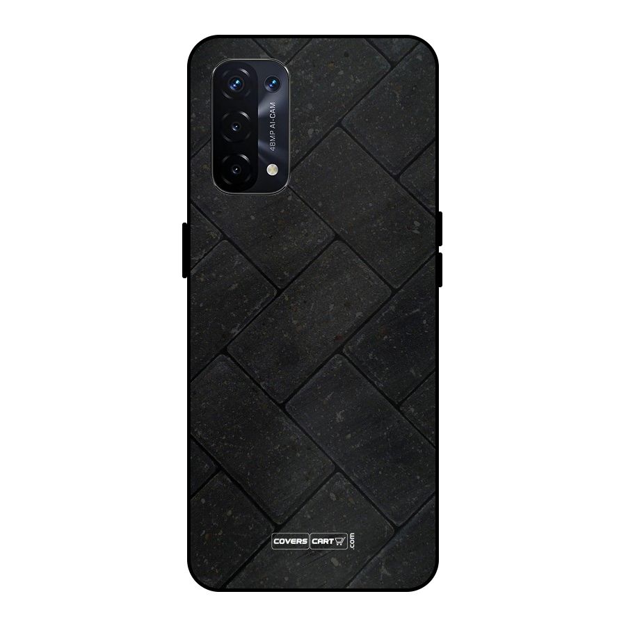 Bricks Pattern Metal Back Case for Oppo A74 5G