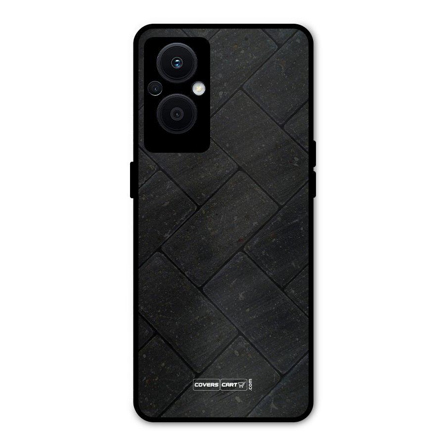 Bricks Pattern Metal Back Case for Oppo F21 Pro 5G