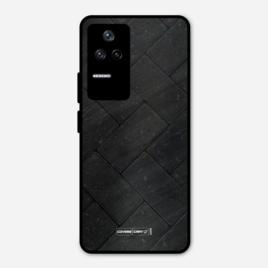 Bricks Pattern Metal Back Case for Poco F4 5G