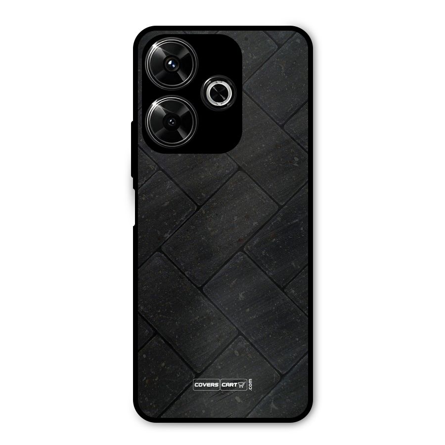 Bricks Pattern Metal Back Case for Poco M6 Plus