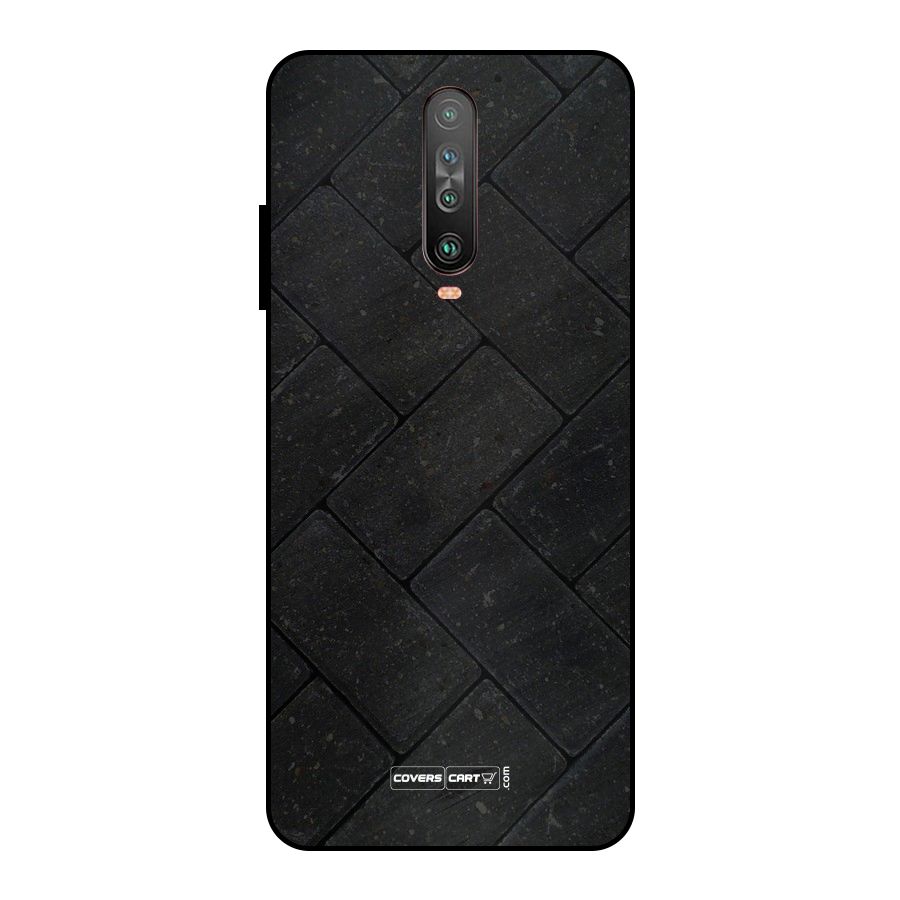 Bricks Pattern Metal Back Case for Poco X2