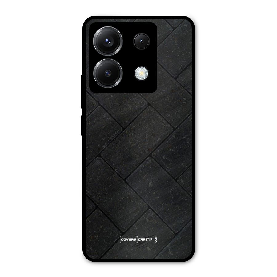 Bricks Pattern Metal Back Case for Poco X6