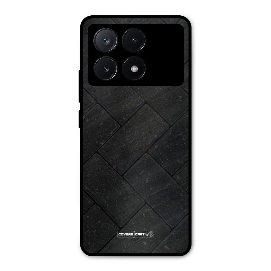 Bricks Pattern Metal Back Case for Poco X6 Pro