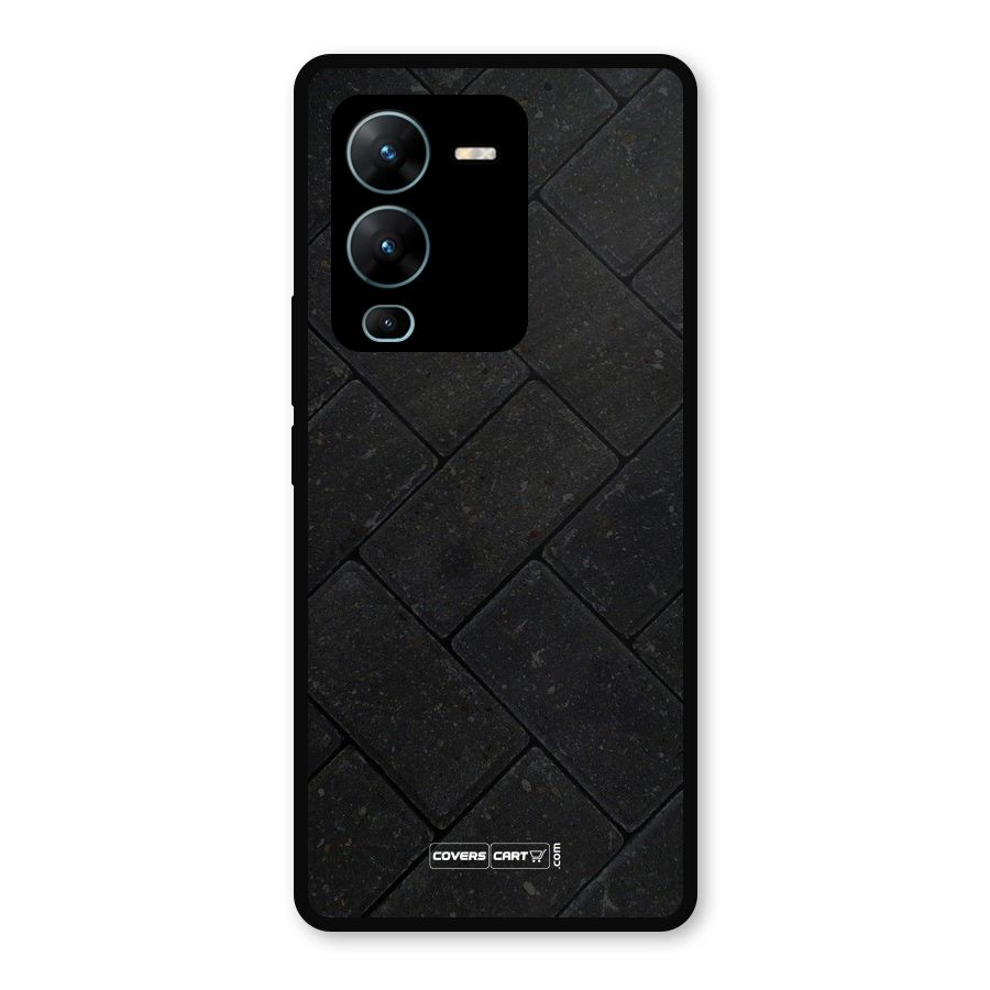 Bricks Pattern Metal Back Case for Vivo V25 Pro