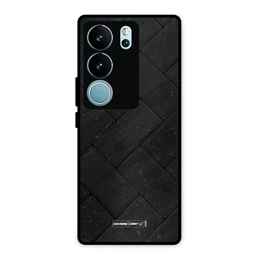 Bricks Pattern Metal Back Case for Vivo V29 Pro