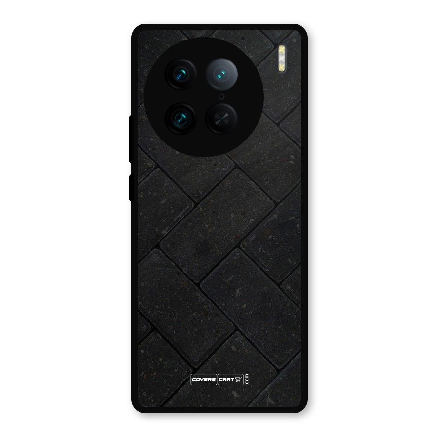 Bricks Pattern Metal Back Case for Vivo X90 Pro