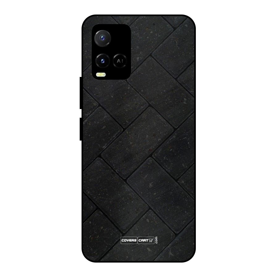 Bricks Pattern Metal Back Case for Vivo Y33s