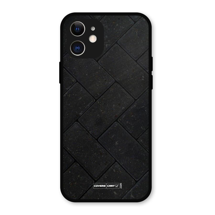 Bricks Pattern Metal Back Case for iPhone 12