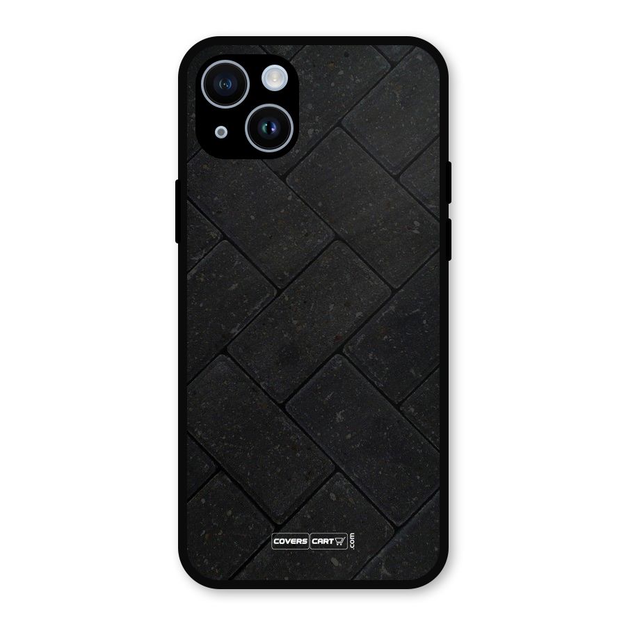 Bricks Pattern Metal Back Case for iPhone 14