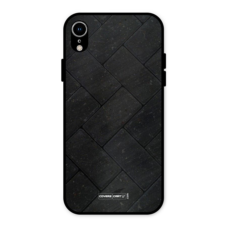Bricks Pattern Metal Back Case for iPhone XR