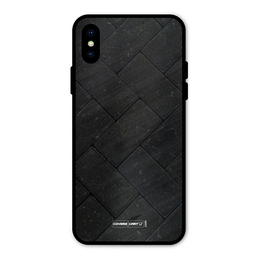 Bricks Pattern Metal Back Case for iPhone XS