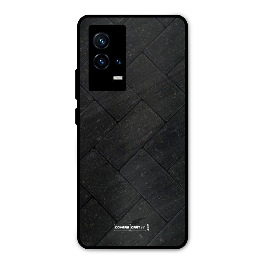 Bricks Pattern Metal Back Case for iQOO 9 5G