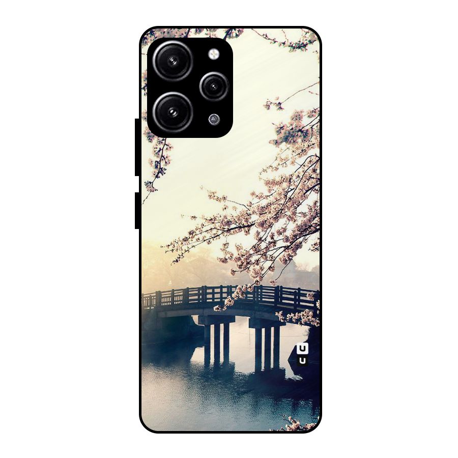 Bridge Blossom Glass Back Case for Redmi 12 4G