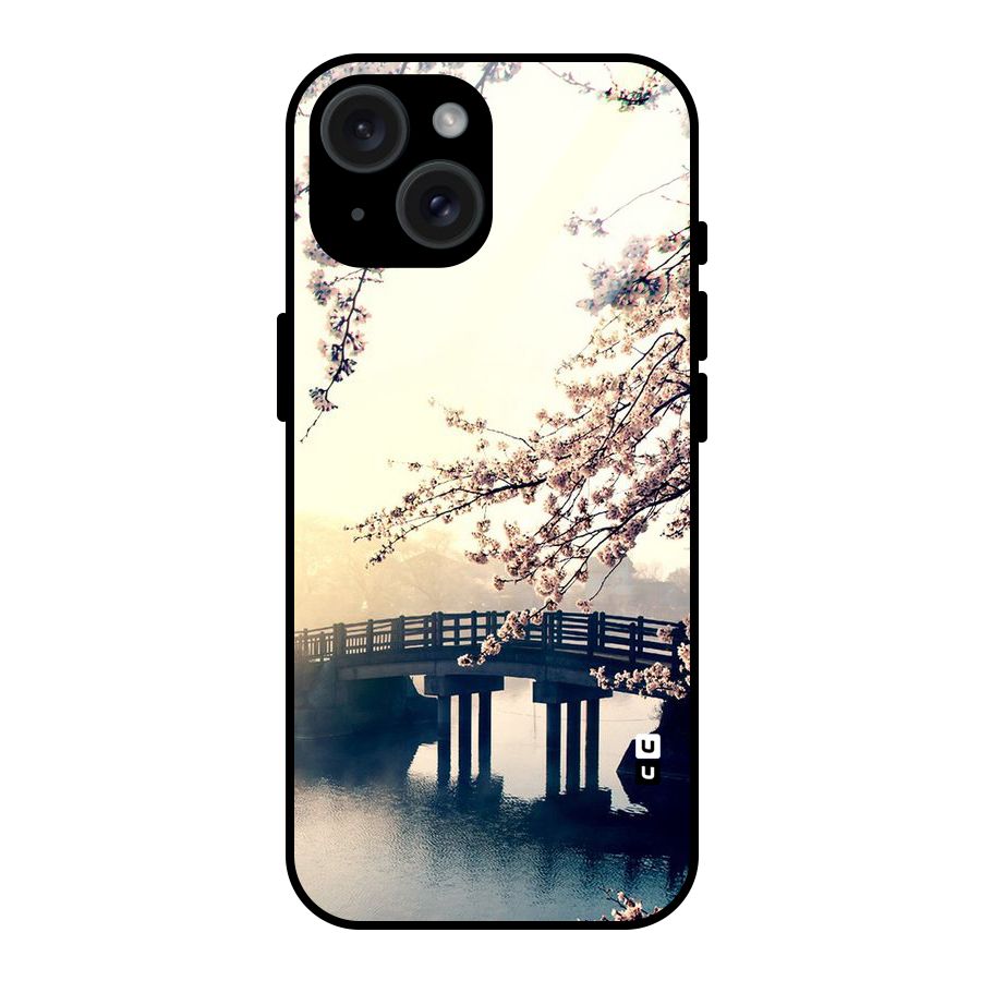 Bridge Blossom Glass Back Case for iPhone 15