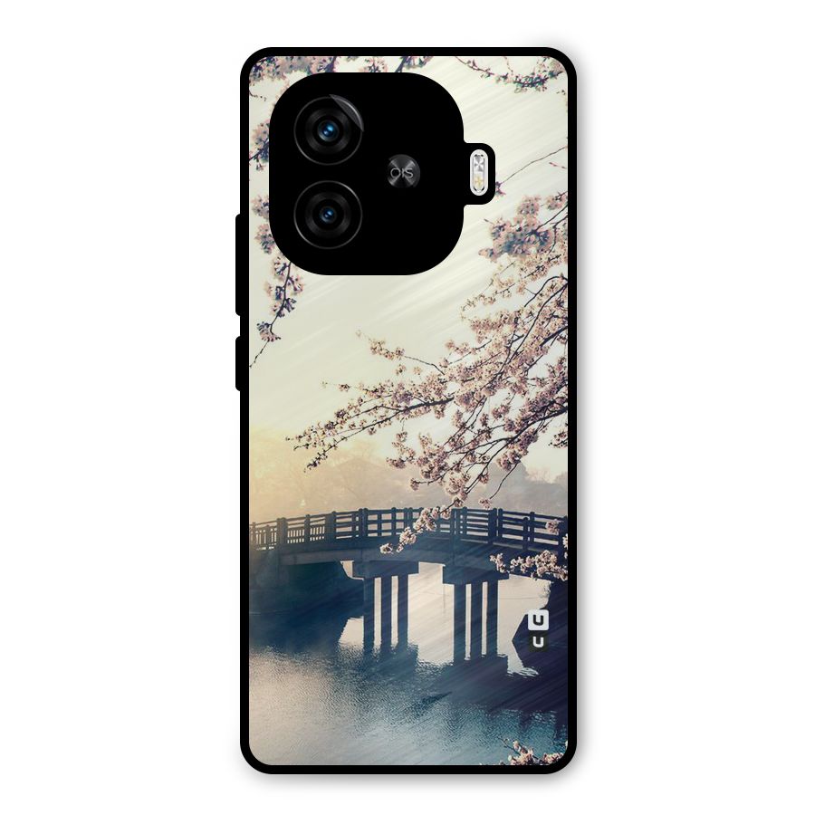 Bridge Blossom Metal Back Case for iQOO Z9 Turbo