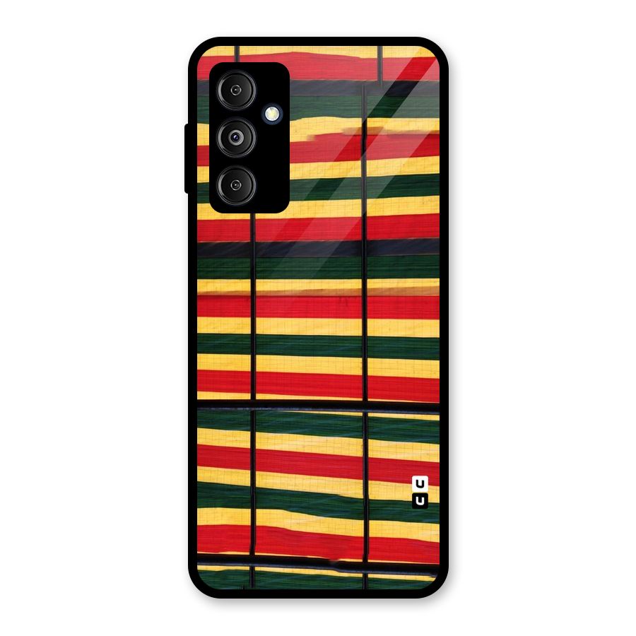 Bright Colors Lines Glass Back Case for Galaxy M14 5G