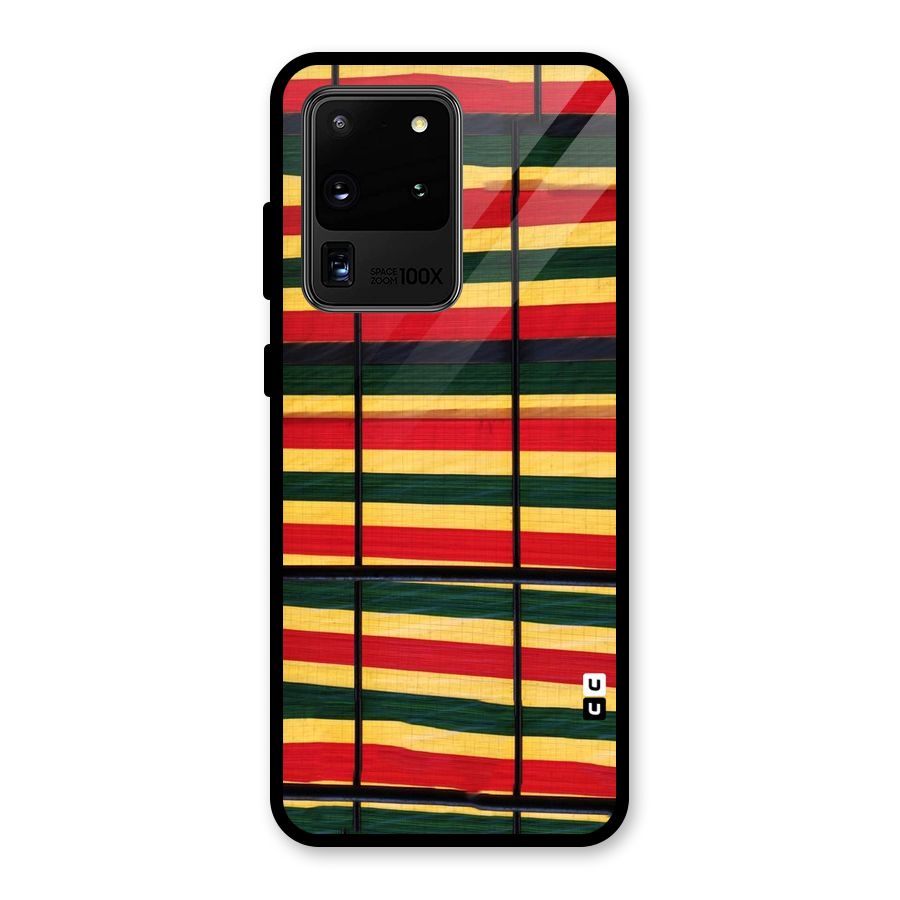 Bright Colors Lines Glass Back Case for Galaxy S20 Ultra