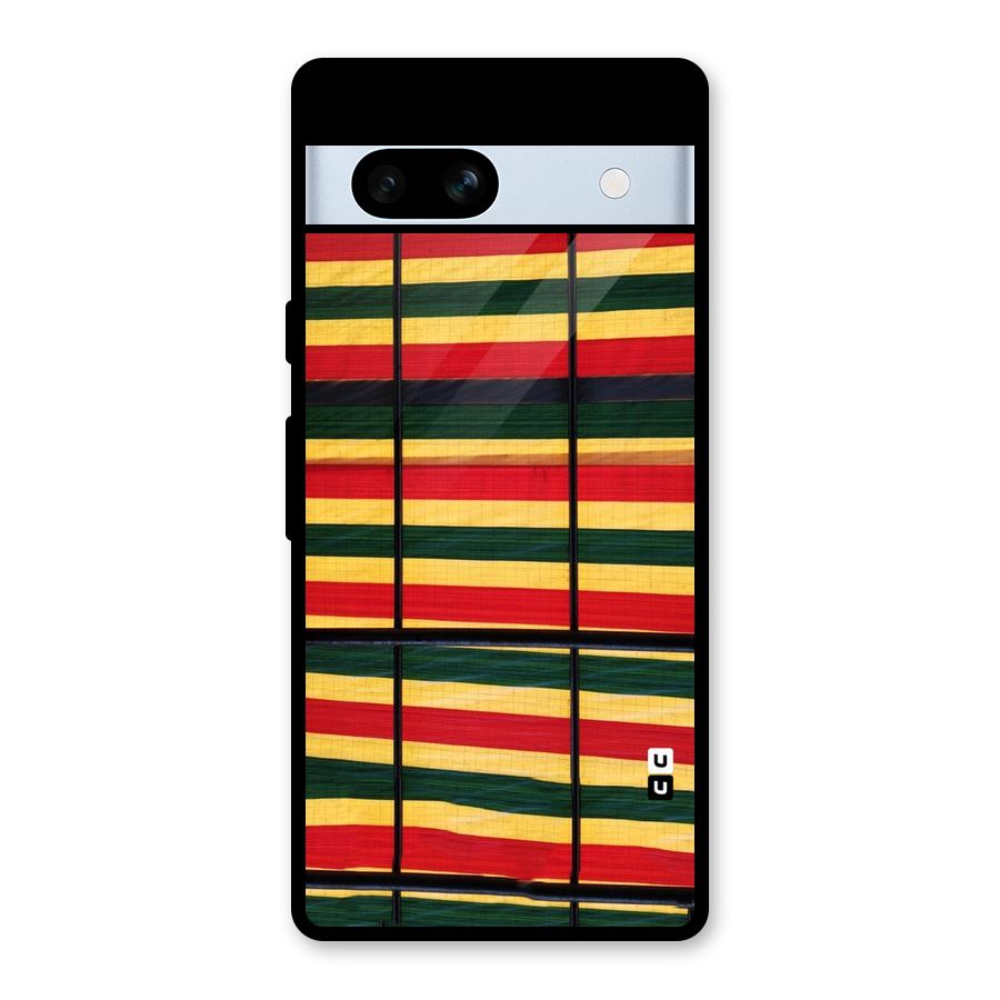 Bright Colors Lines Glass Back Case for Google Pixel 7a