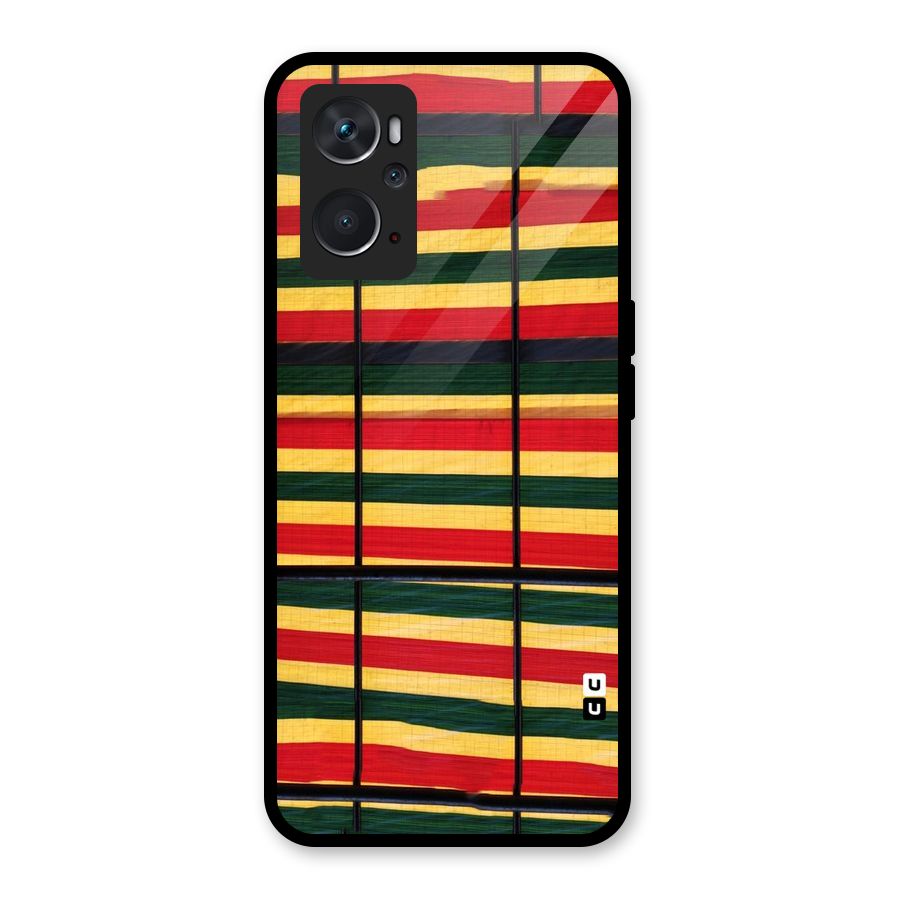 Bright Colors Lines Glass Back Case for Oppo K10 4G