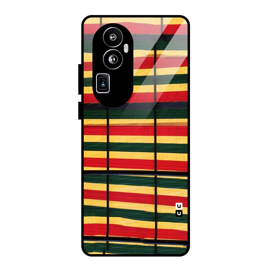 Bright Colors Lines Glass Back Case for Oppo Reno10 Pro Plus