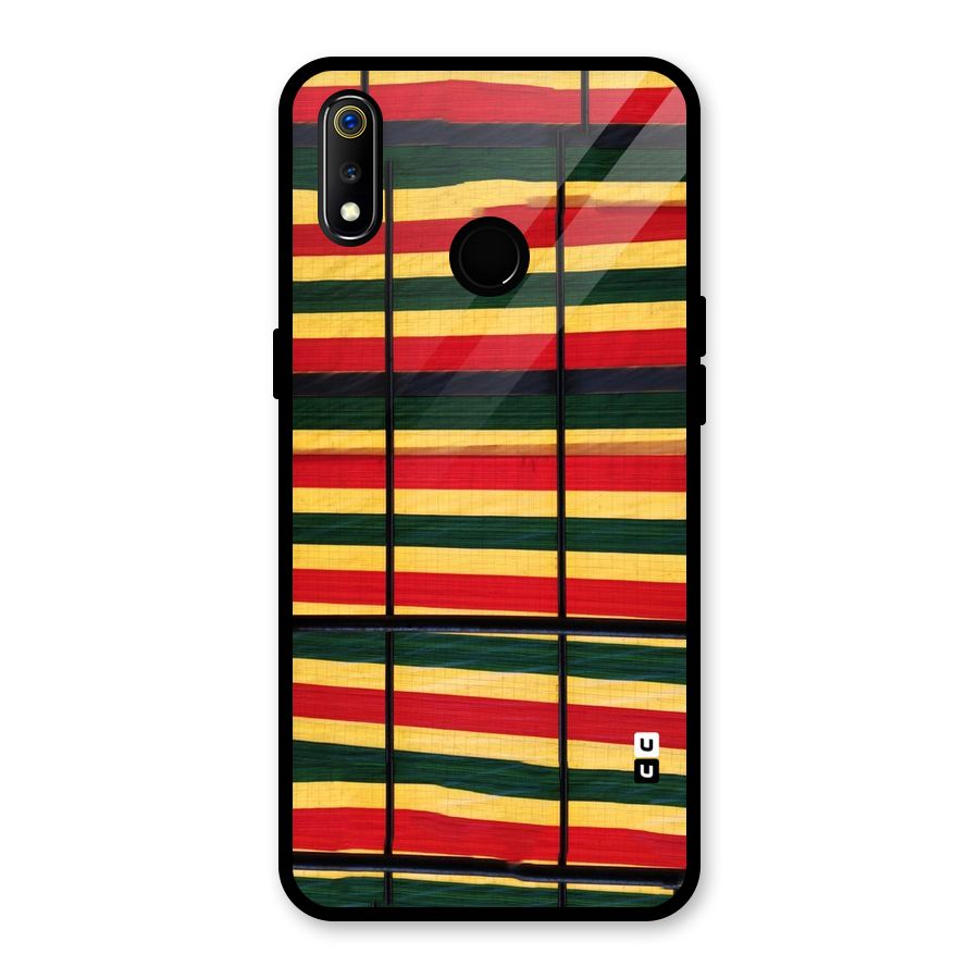 Bright Colors Lines Glass Back Case for Realme 3i