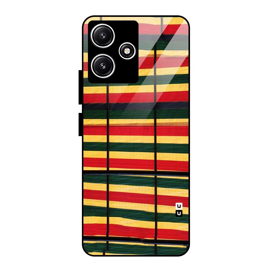 Bright Colors Lines Glass Back Case for Redmi 12 5G