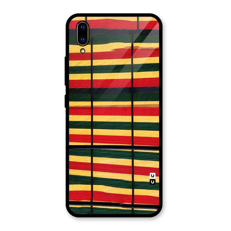 Bright Colors Lines Glass Back Case for Vivo V11 Pro