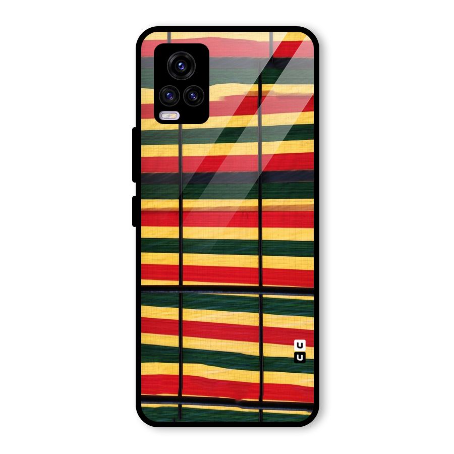 Bright Colors Lines Glass Back Case for Vivo V20 2021