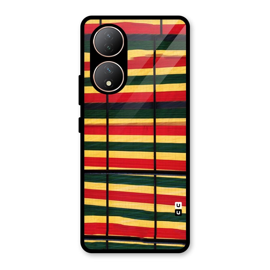 Bright Colors Lines Glass Back Case for Vivo Y100A