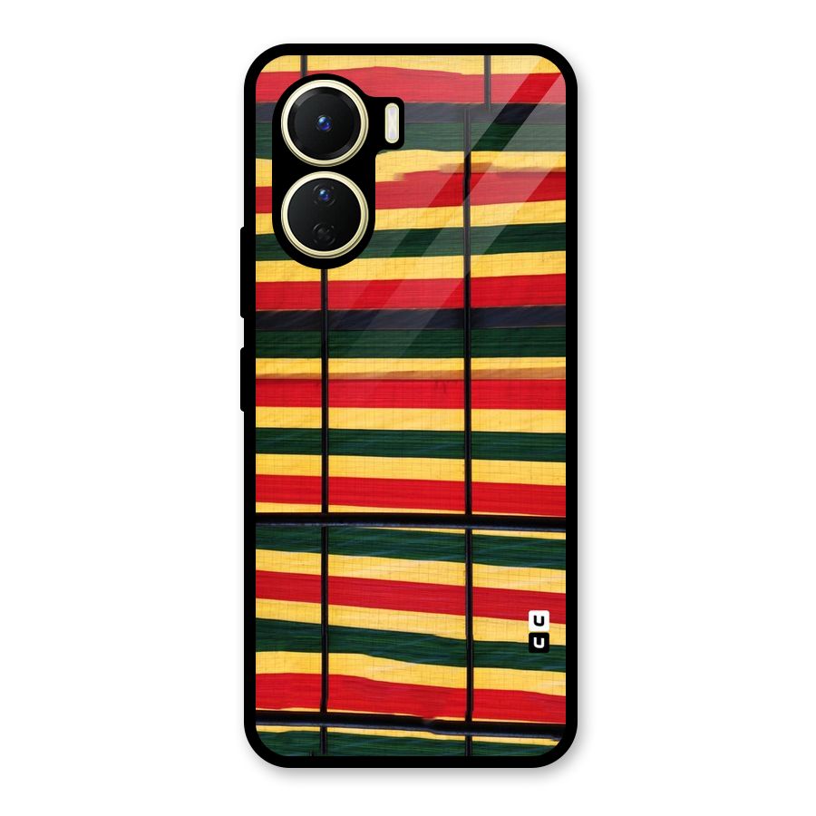 Bright Colors Lines Glass Back Case for Vivo Y16