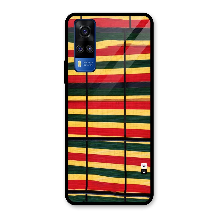 Bright Colors Lines Glass Back Case for Vivo Y31