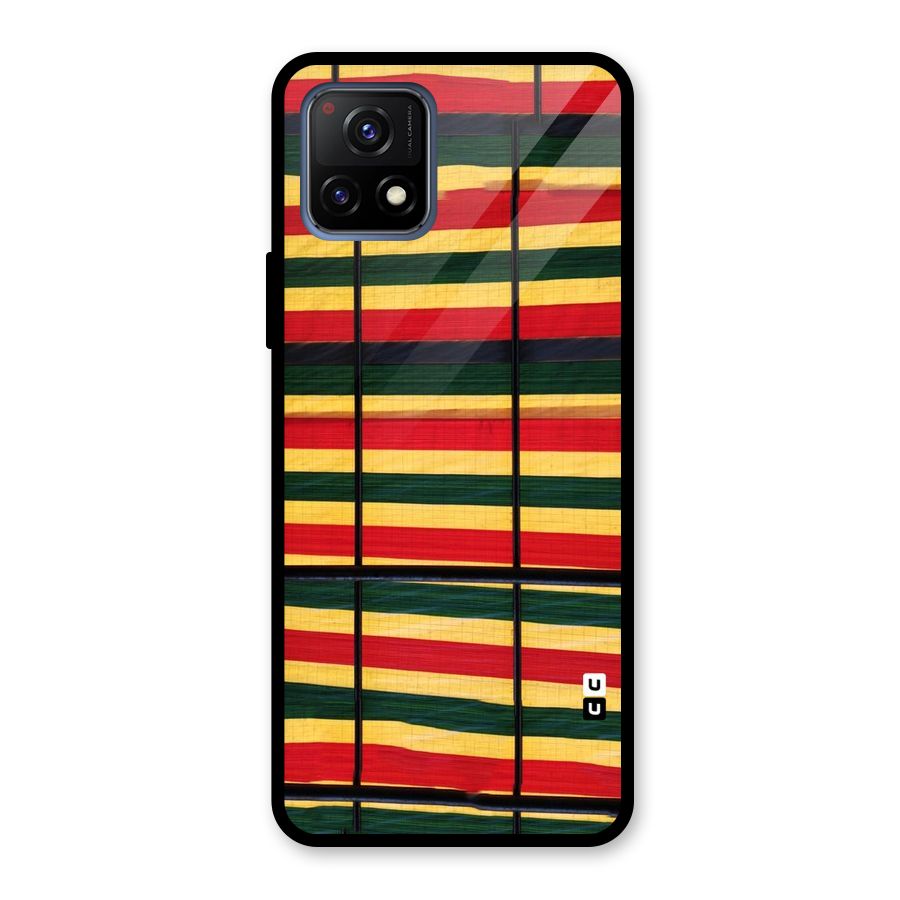 Bright Colors Lines Glass Back Case for Vivo Y72 5G