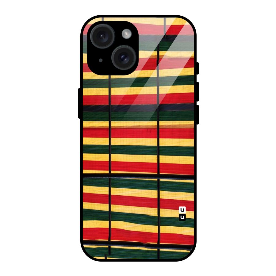 Bright Colors Lines Glass Back Case for iPhone 15