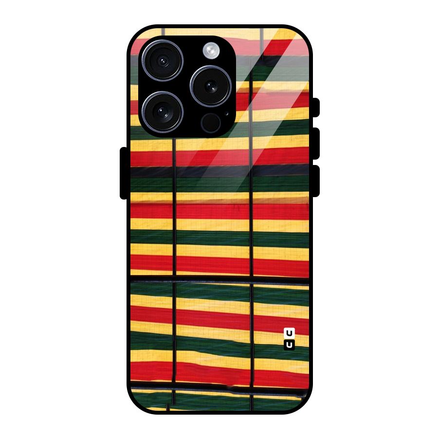 Bright Colors Lines Glass Back Case for iPhone 15 Pro