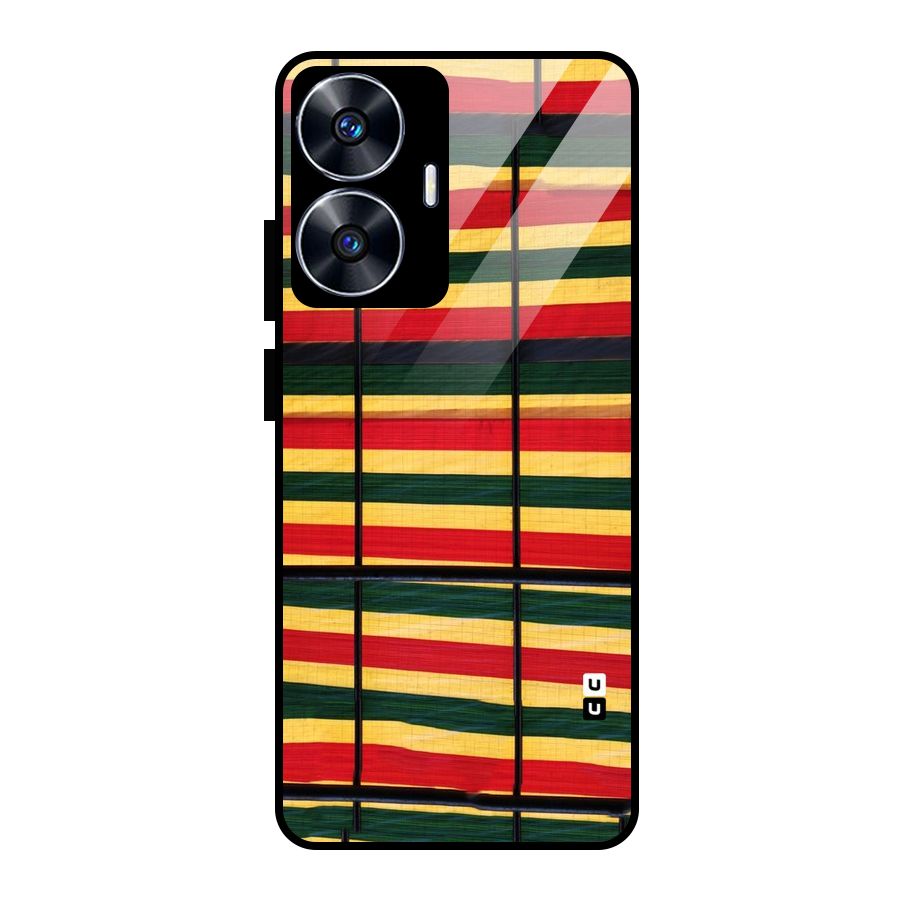 Bright Colors Lines Glass Back Case for realme C55