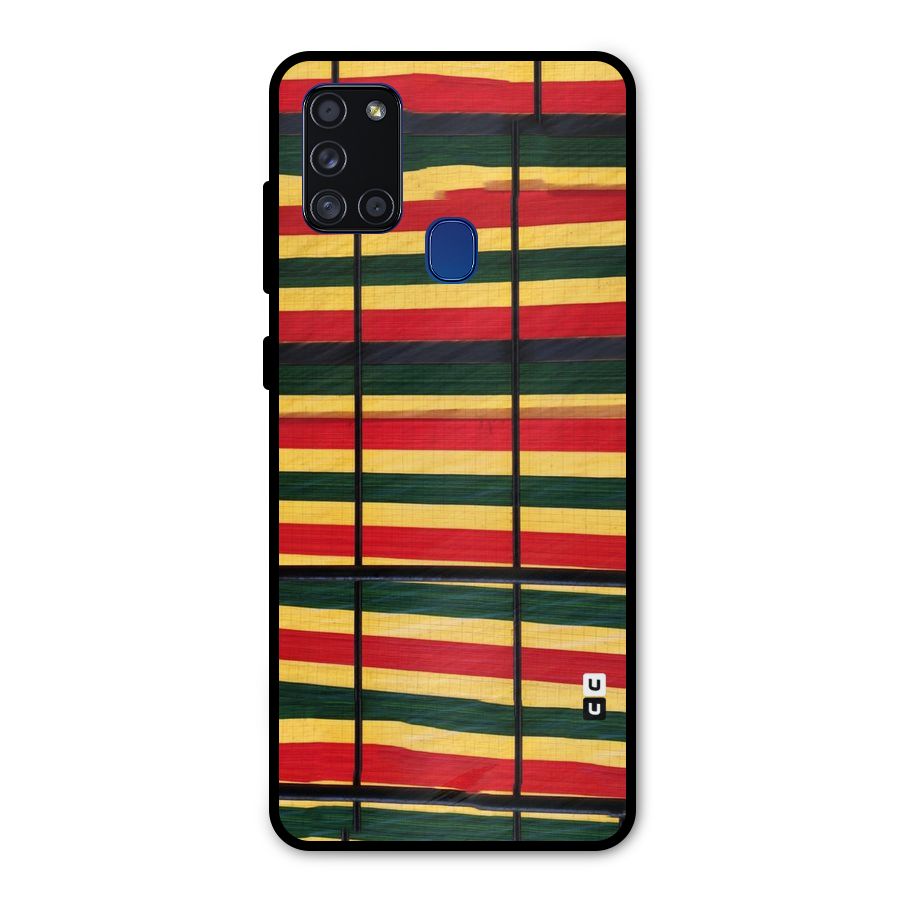 Bright Colors Lines Metal Back Case for Galaxy A21s