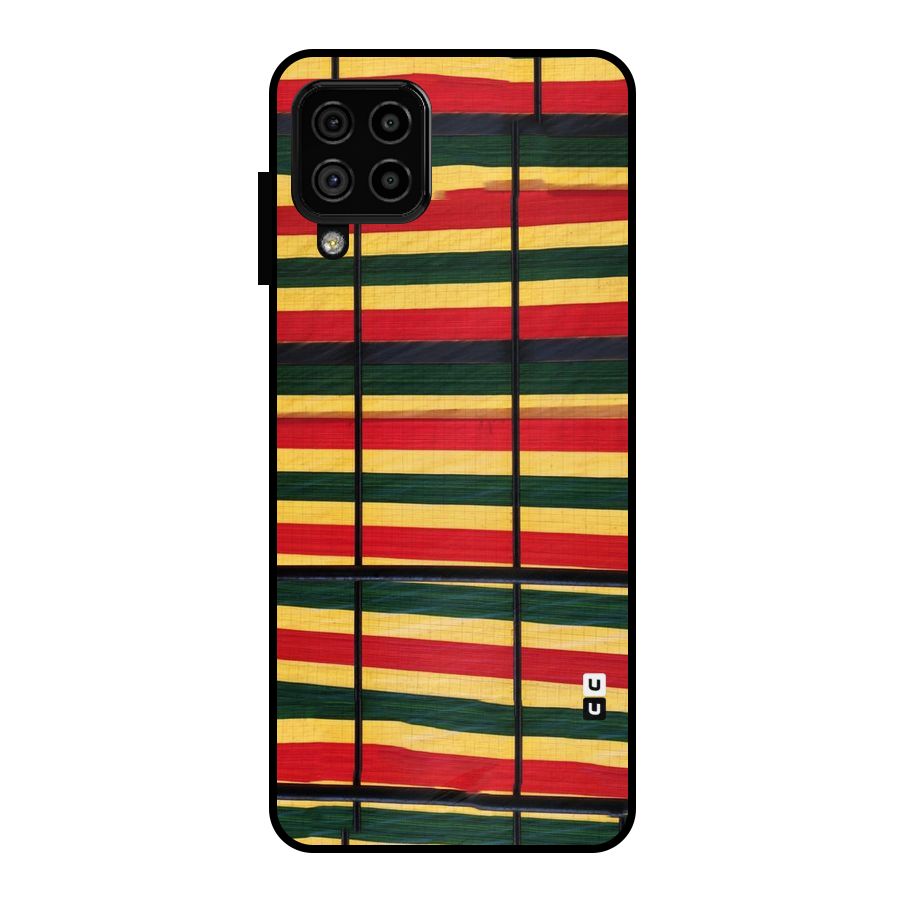 Bright Colors Lines Metal Back Case for Galaxy A22 4G