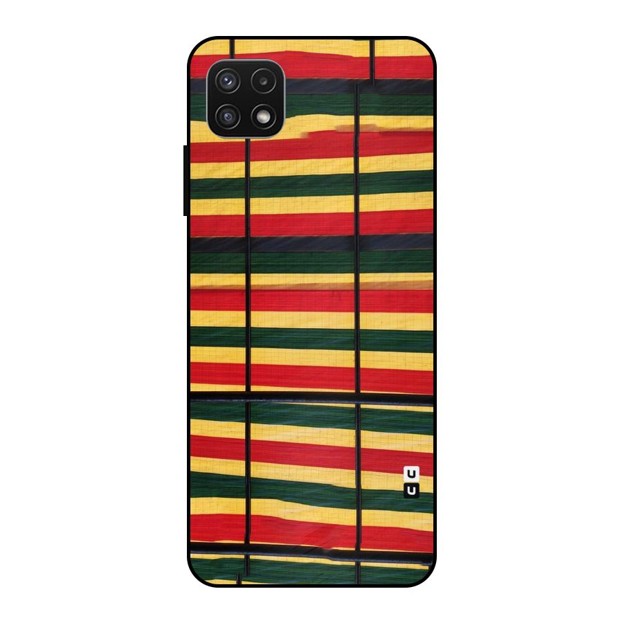 Bright Colors Lines Metal Back Case for Galaxy A22 5G
