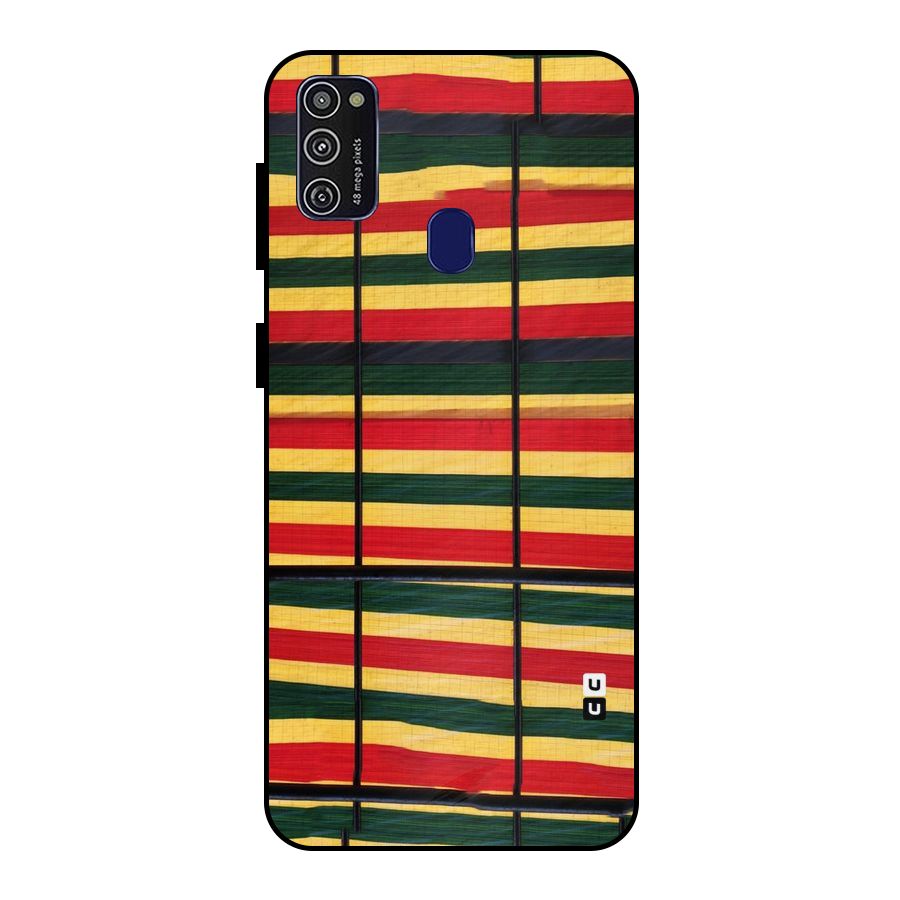 Bright Colors Lines Metal Back Case for Galaxy M30s