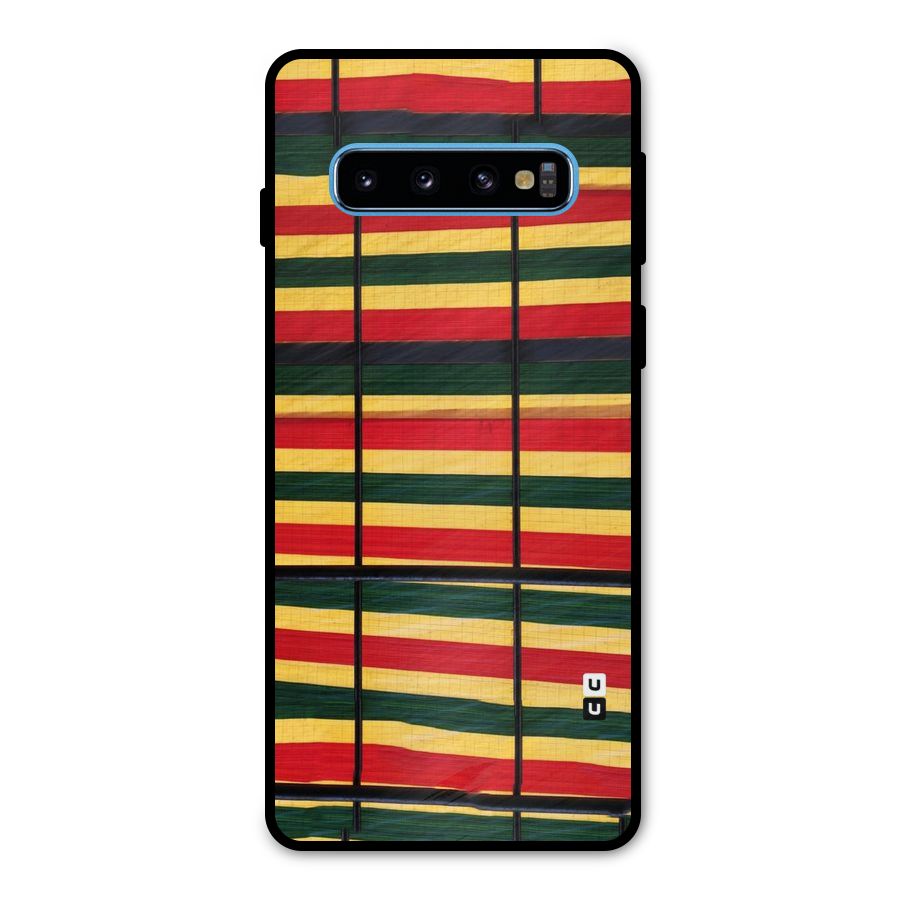 Bright Colors Lines Metal Back Case for Galaxy S10