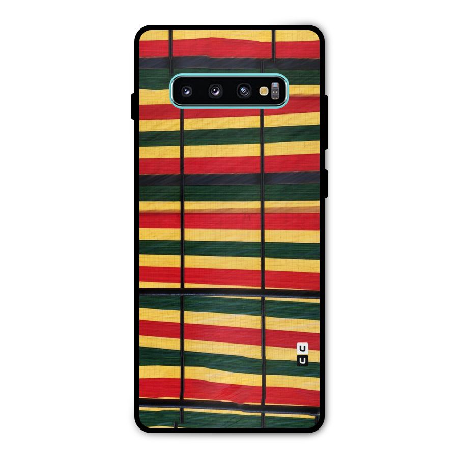 Bright Colors Lines Metal Back Case for Galaxy S10 Plus