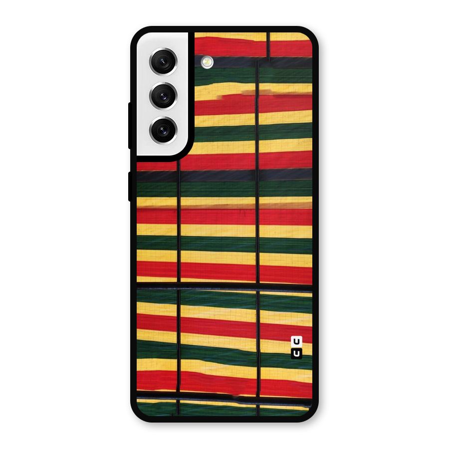 Bright Colors Lines Metal Back Case for Galaxy S21 FE 5G