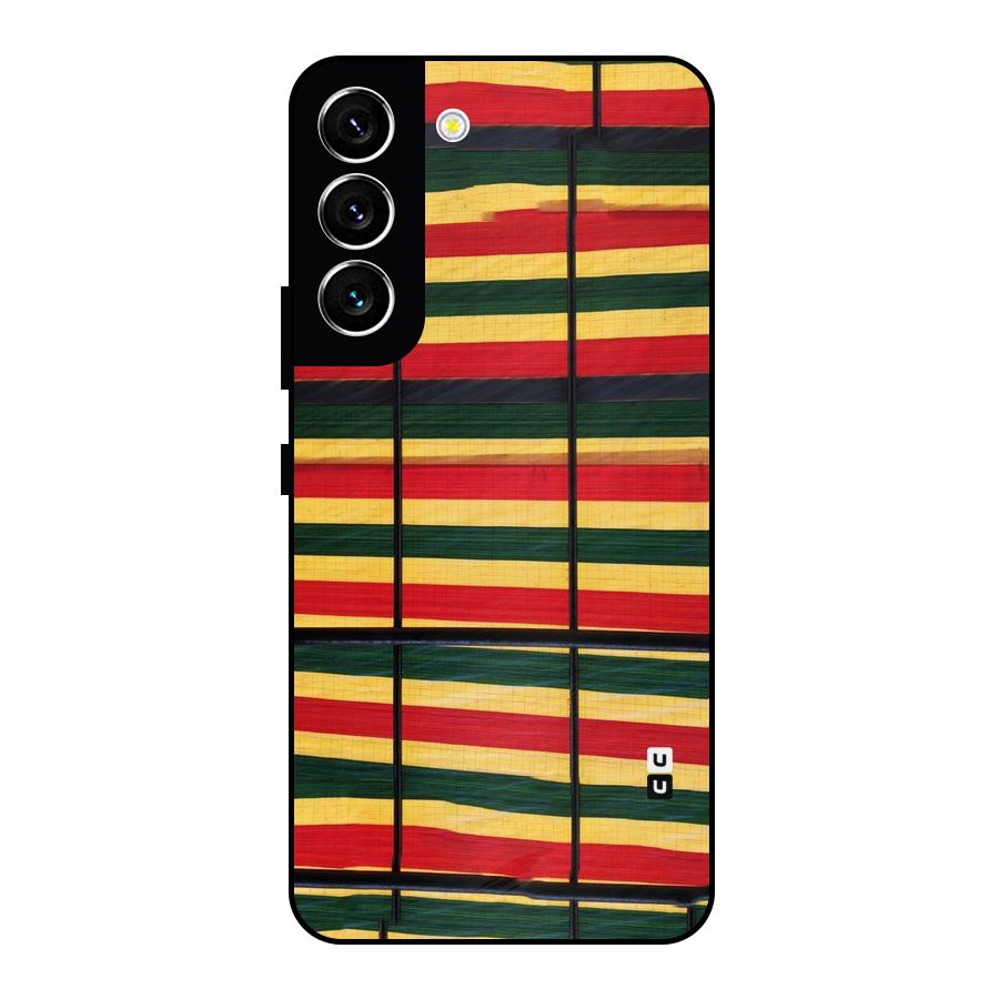 Bright Colors Lines Metal Back Case for Galaxy S22 5G