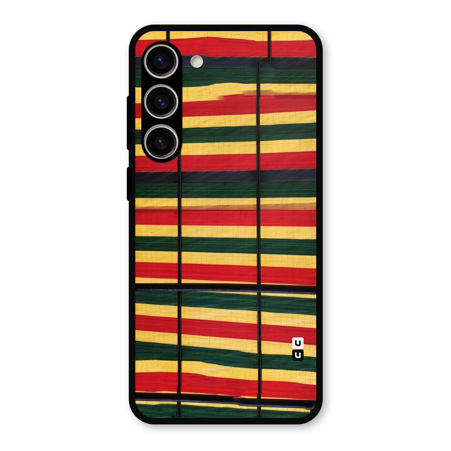 Bright Colors Lines Metal Back Case for Galaxy S23 Plus