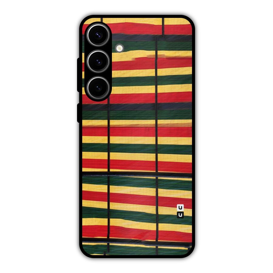 Bright Colors Lines Metal Back Case for Galaxy S24 Plus