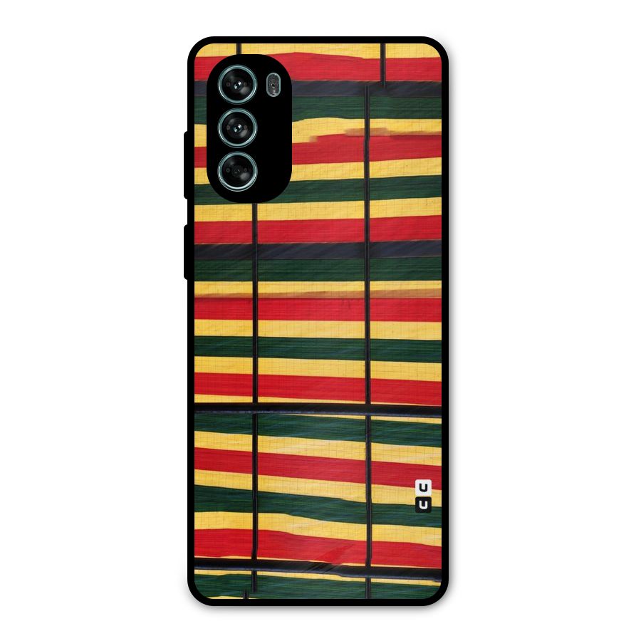 Bright Colors Lines Metal Back Case for Moto G62