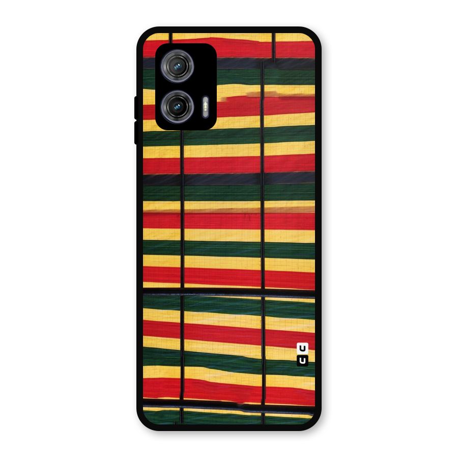 Bright Colors Lines Metal Back Case for Moto G73